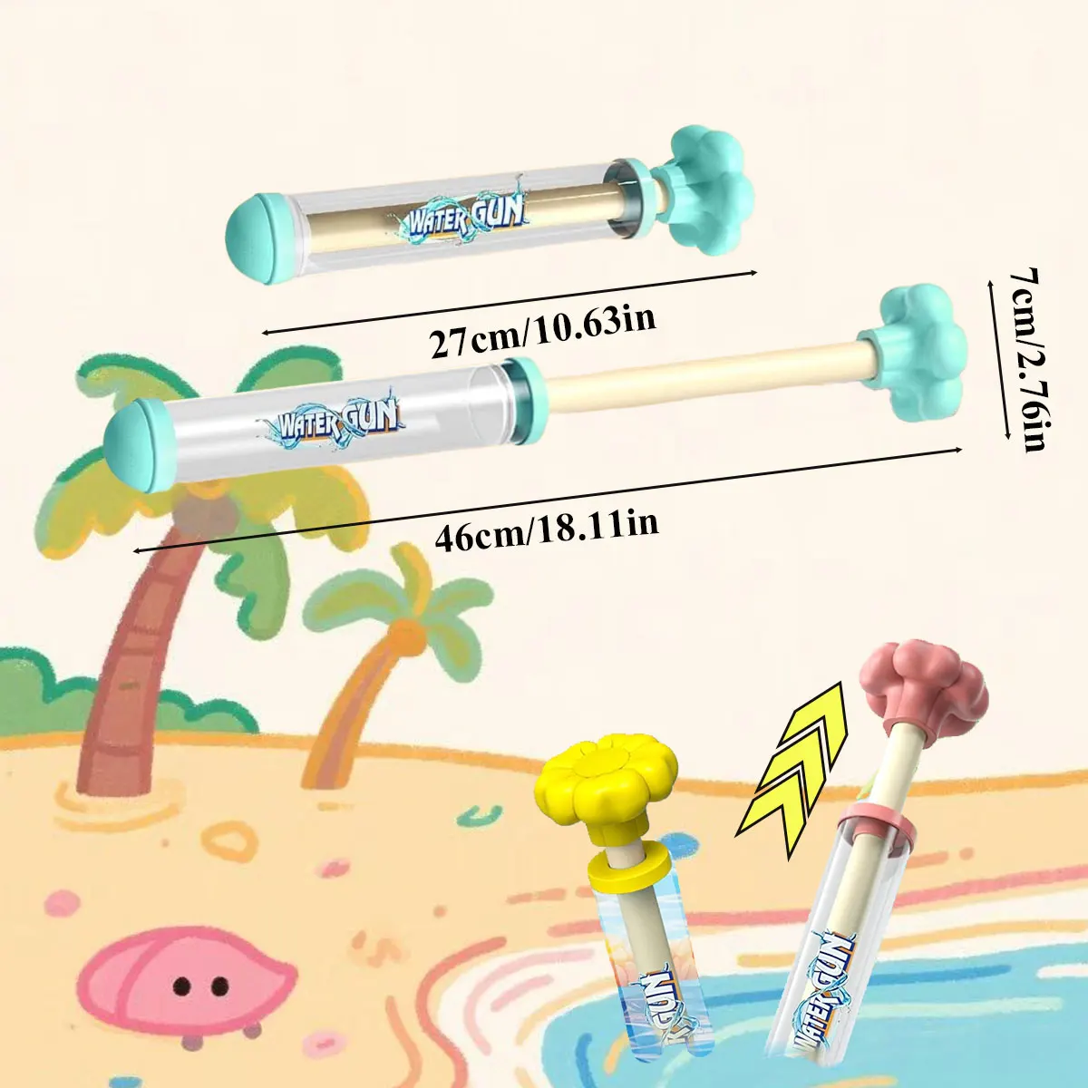 1/2 pçs fogos de artifício spray brinquedo pull-back pistola de água ao ar livre jogos de respingo para piscina gramado atividades criança verão interativo praia presente