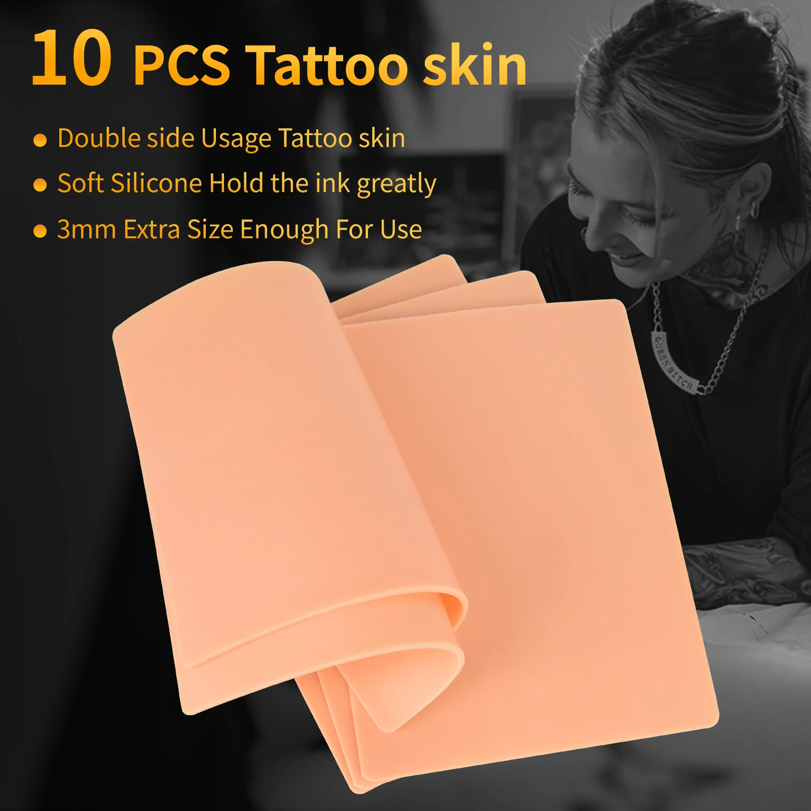 1/5/10/15pcs 3MM Thick Tattoo Practice Skin Blank Double Sides Big Size Tattoo Practice Fake Skin for Permanent Makeup