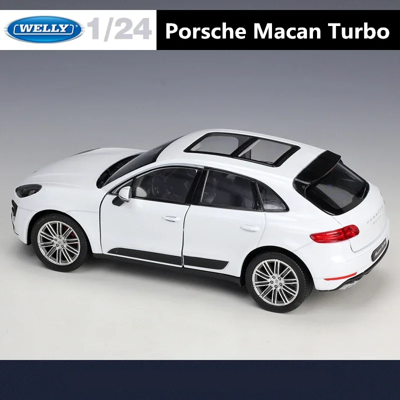 WELLY 1:24 Porsche Macan Turbo SUV Alloy Car Model Diecast Metal Toy Vehicles Car Model High Simulation Collection Children Gift