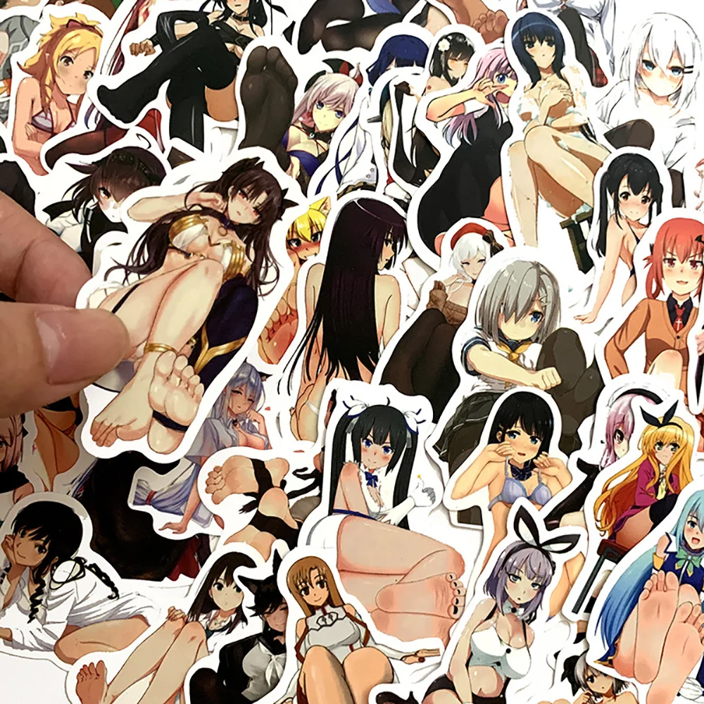 10/30/50PCS Anime Sexy Girl Foot Stickers Decoration Suitcase Scrapbooking Phone Laptop Stationery Kawaii Sticker Kid Toy Gift