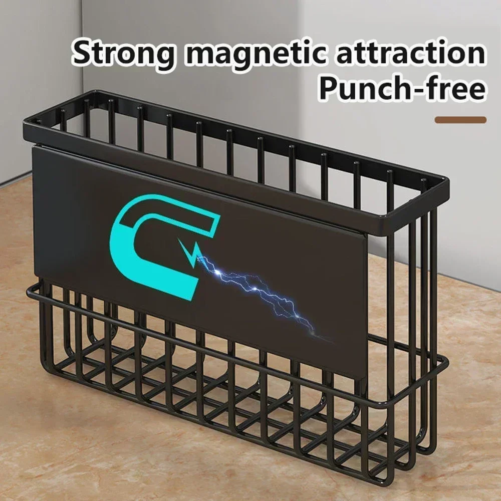 Storage Rack Durable Microwave Oven Storage Shelf Magnetic Kitchen Saving Space Attraction Spice Punch Free Shelf Refrigerator