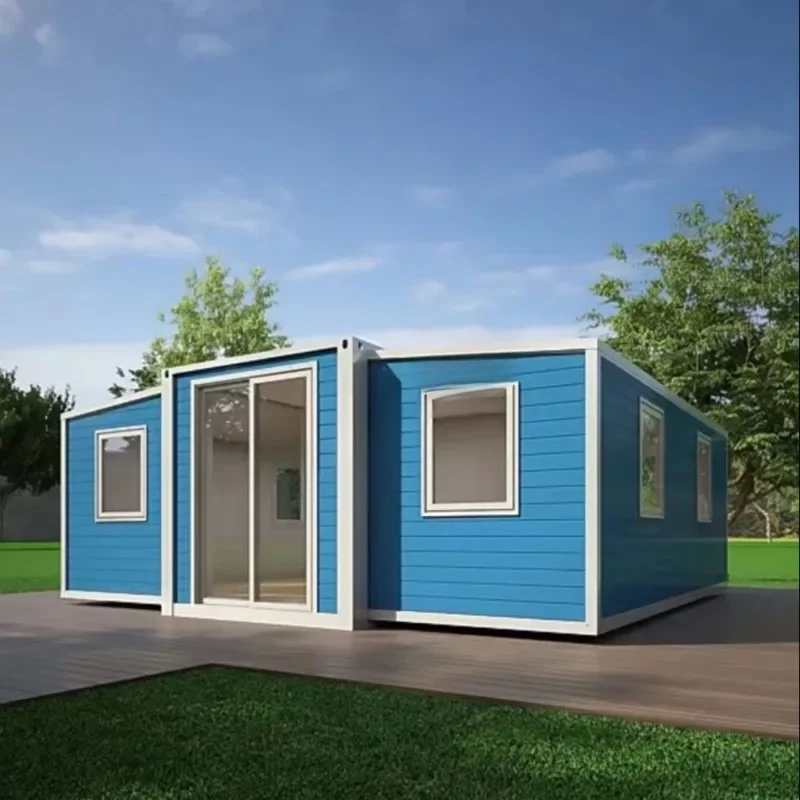 High Quality Double Wings Folding Container House with Kitchen and Bath for Office Building