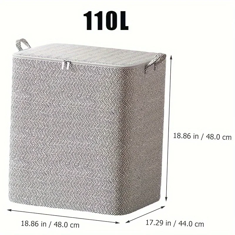 Extra Large Storage Chest with Lid-Heavy-Duty Non-Woven Fabric Organizer Bag,Locking Lid for Clothes,Bedding-For Closet,Pack Bag