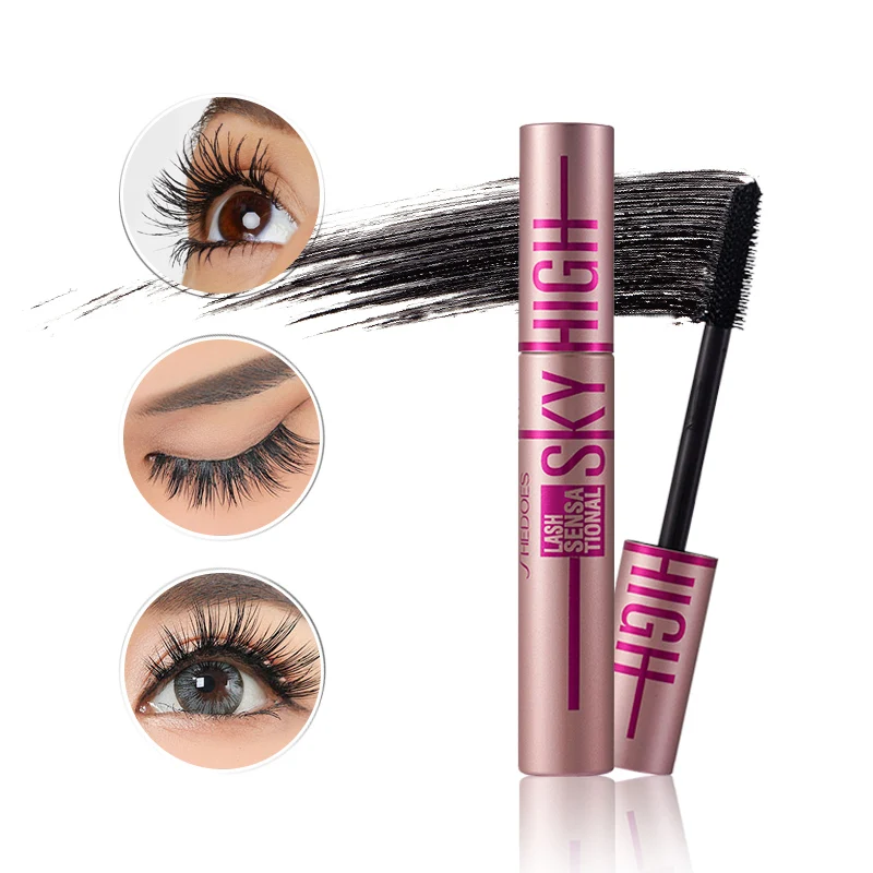 1PCS-SHEDOES Mascara 7D, long et bouclé, clair, imperméable, résistant à la sueur, pas facile à tacher, pas facile à enlever le maquillage, noir