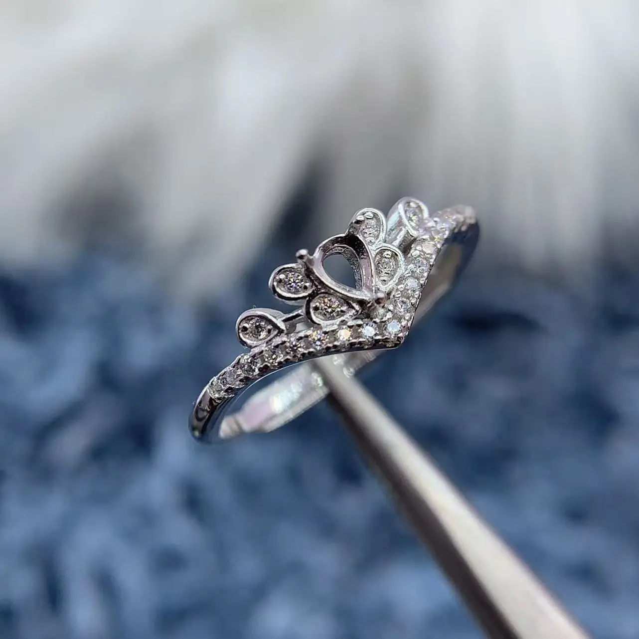 

MeiBaPJ инкрустация капля 3*4 мм S925 изысканное серебро DIY кольцо с короной оправа бриллиант женский подарок Шарм роскошные универсальные ювелирные изделия оптом