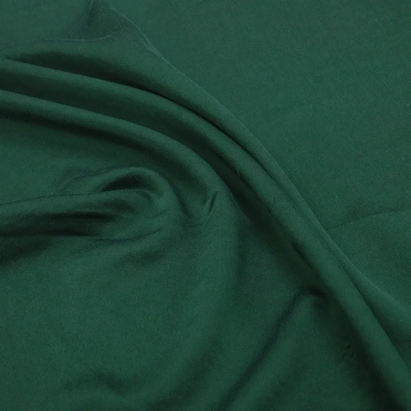 

Silk plain satin fragrant gauze fabric ramie dark green clothing designer