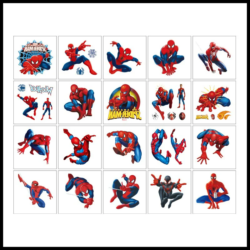 Marvel Avengers การ์ตูน Tattoo สติกเกอร์ Spider-Man น้ําชั่วคราว Tattoo สติกเกอร์สําหรับของเล่นเด็กเทศกาลของขวัญ Party