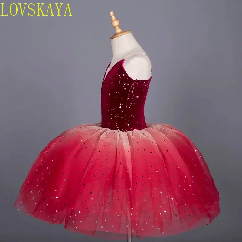 Girl's dress, children's clothing, ballet skirt, adjustable strap, ballet skirt, group performance performance costume
