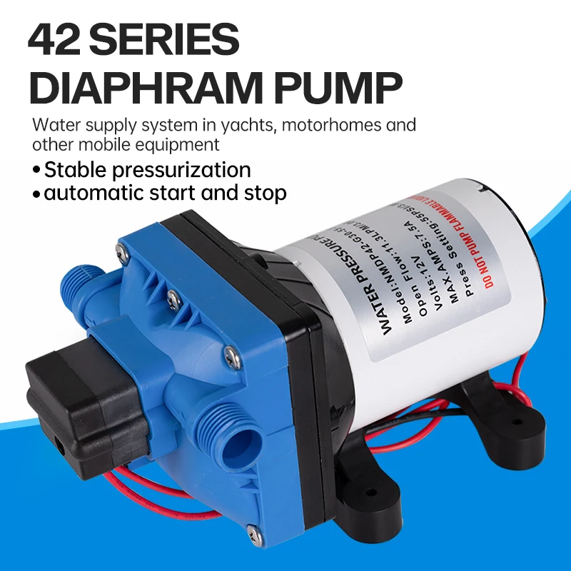 12V Diaphragm Pump Automatic Pressure Switch RV Marine Fresh Water Pump 11.3L/min