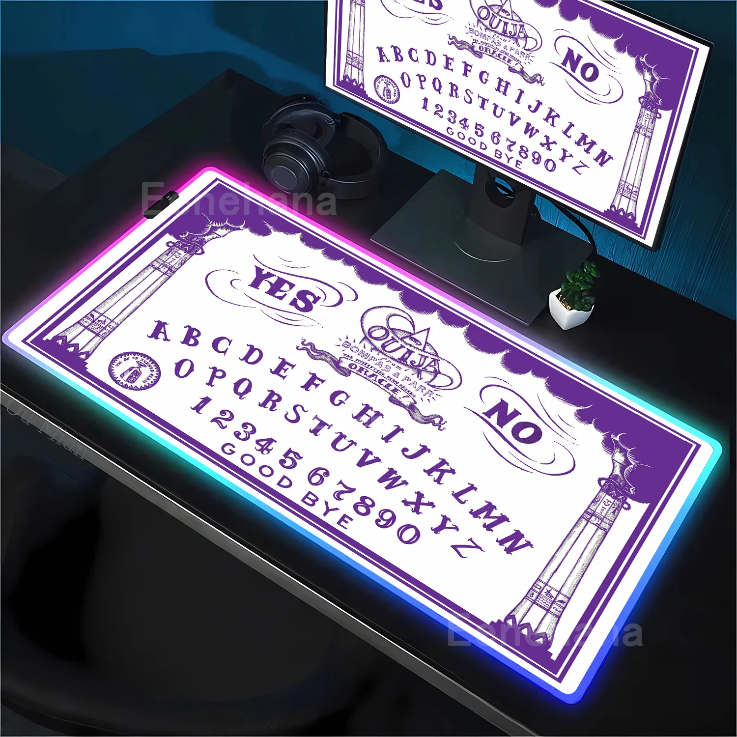 Game Gothic Ouija Mouse Pad anime character luminous teclado mousepad large RGB office accessories competitive keyboard desk mat