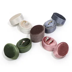 Single Velvet Ring Box Cute Oval Shaped Display Jewelry Box For Wedding Ceremony Ring Box Packaging Gift Packaging Accessories