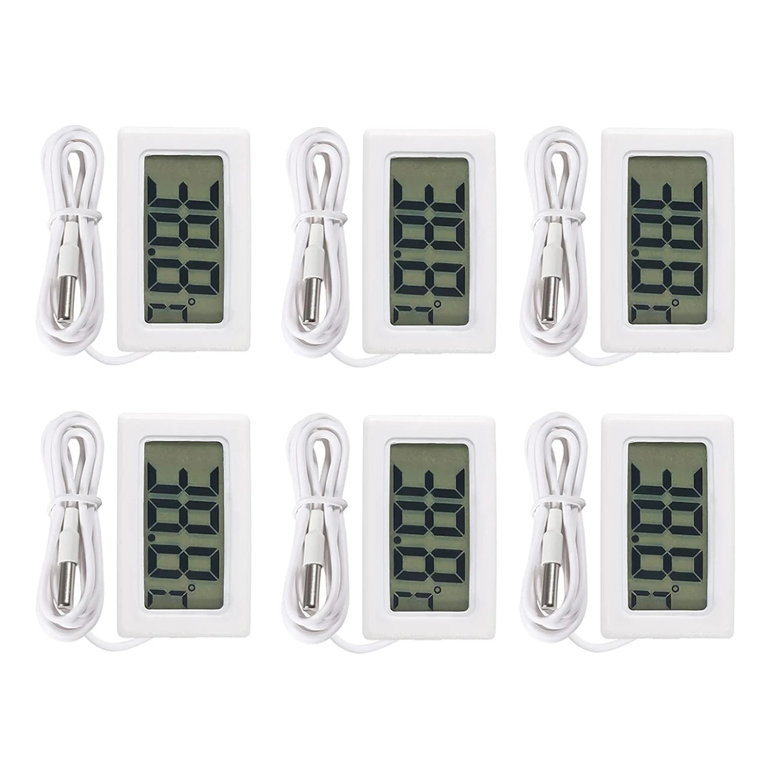 6pcs White Digital LCD Thermometer Temperature Monitor With 1M External Probe Herramientas Penetration Power Tool Sets