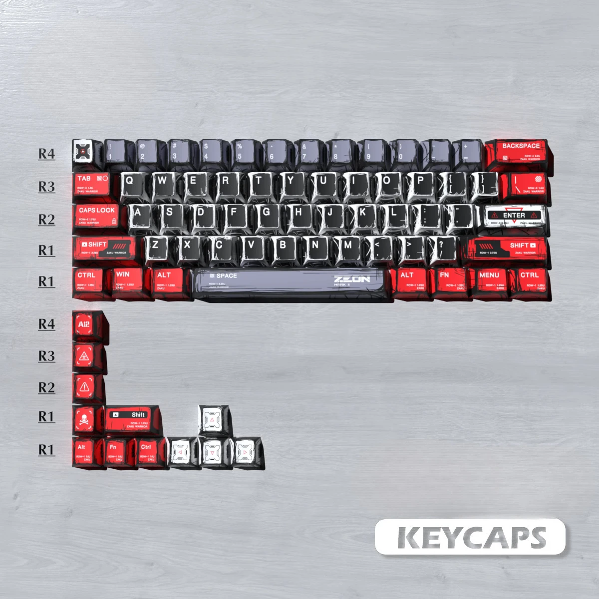 Ruby Battle Damage Original High Keycaps Customized Keyboard Keycaps Wooting magnetic axis Night Demon