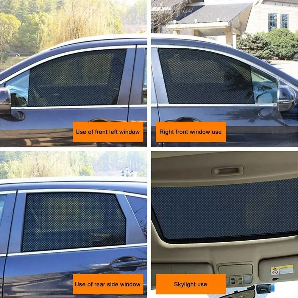 2Pcs Car Sunshade Stickers Electrostatic Sticker Window Sun-shading Stickers Sun Block Car Rear Windows Side Blocks Cover Film