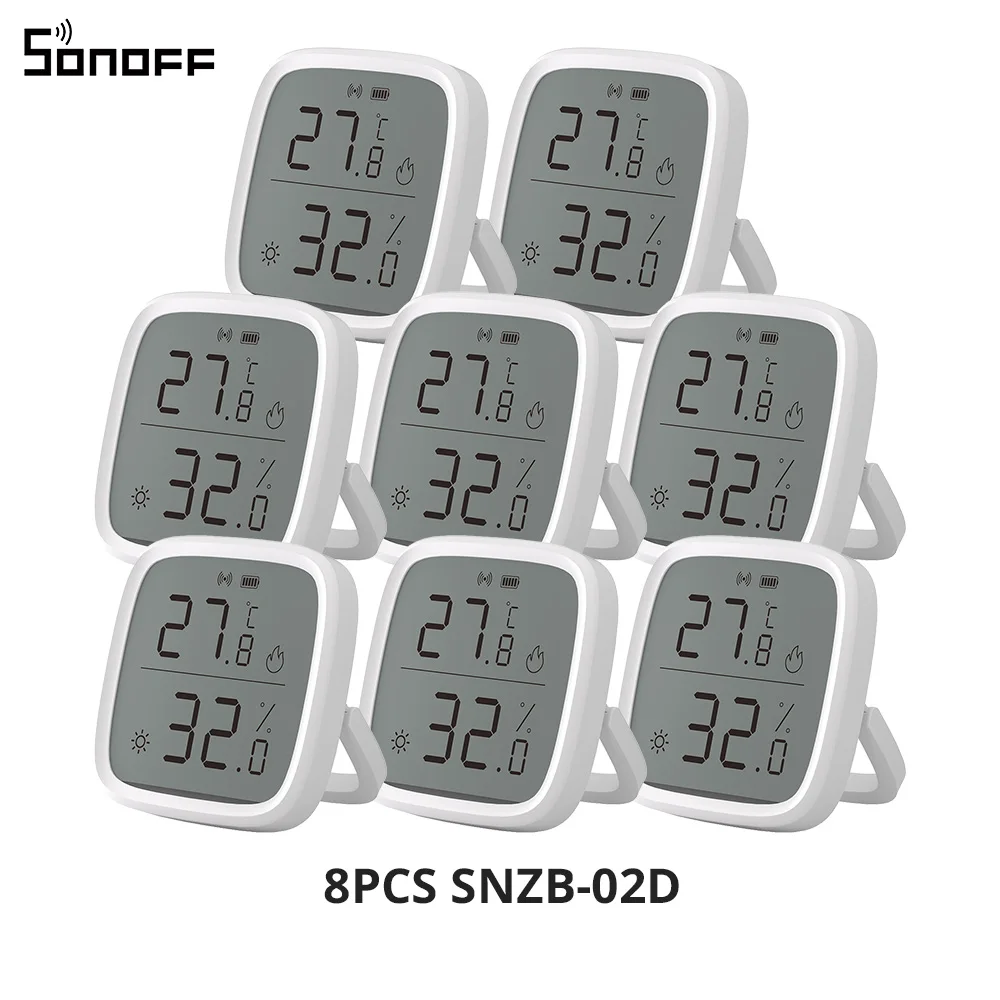 1-10PCS SONOFF SNZB-02D Zigbee LCD-scherm Slimme temperatuur-vochtigheidssensor APP Monitoring Werk met Alexa Google via ZBBridge-P