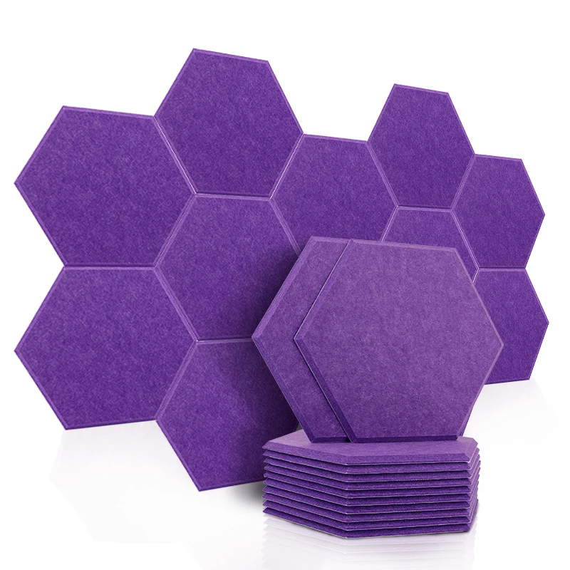 

Sound Proof Wall Panels Noise Pared 12Pcs Hexagon Acoustic Panel Insulation Stickers For Recording Studio Door Seal Strip