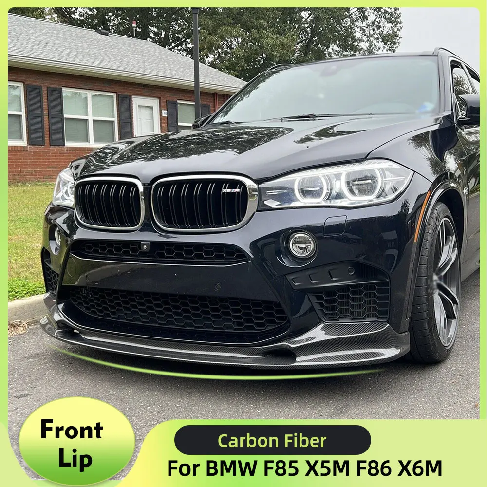 

Спойлер на передний бампер автомобиля для BMW F85 X5M F86 X6M 2015-2018, спойлер на передний бампер, подбородок, комплекты кузова автомобиля из углеродного волокна