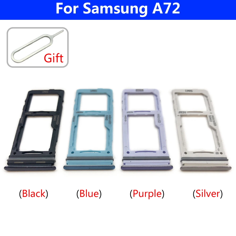 Sim SD Card Tray For Samsung A52 A72 A32 SIM Chip Holder Slot Adapter Drawer Part