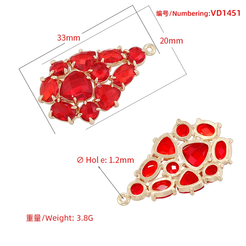 ZHUKOU Petal shaped Pendant Cubic Zirconia Spliced Petal shaped Pendant Women\'s Pendant Jewelry Gift Wholesale VD1451