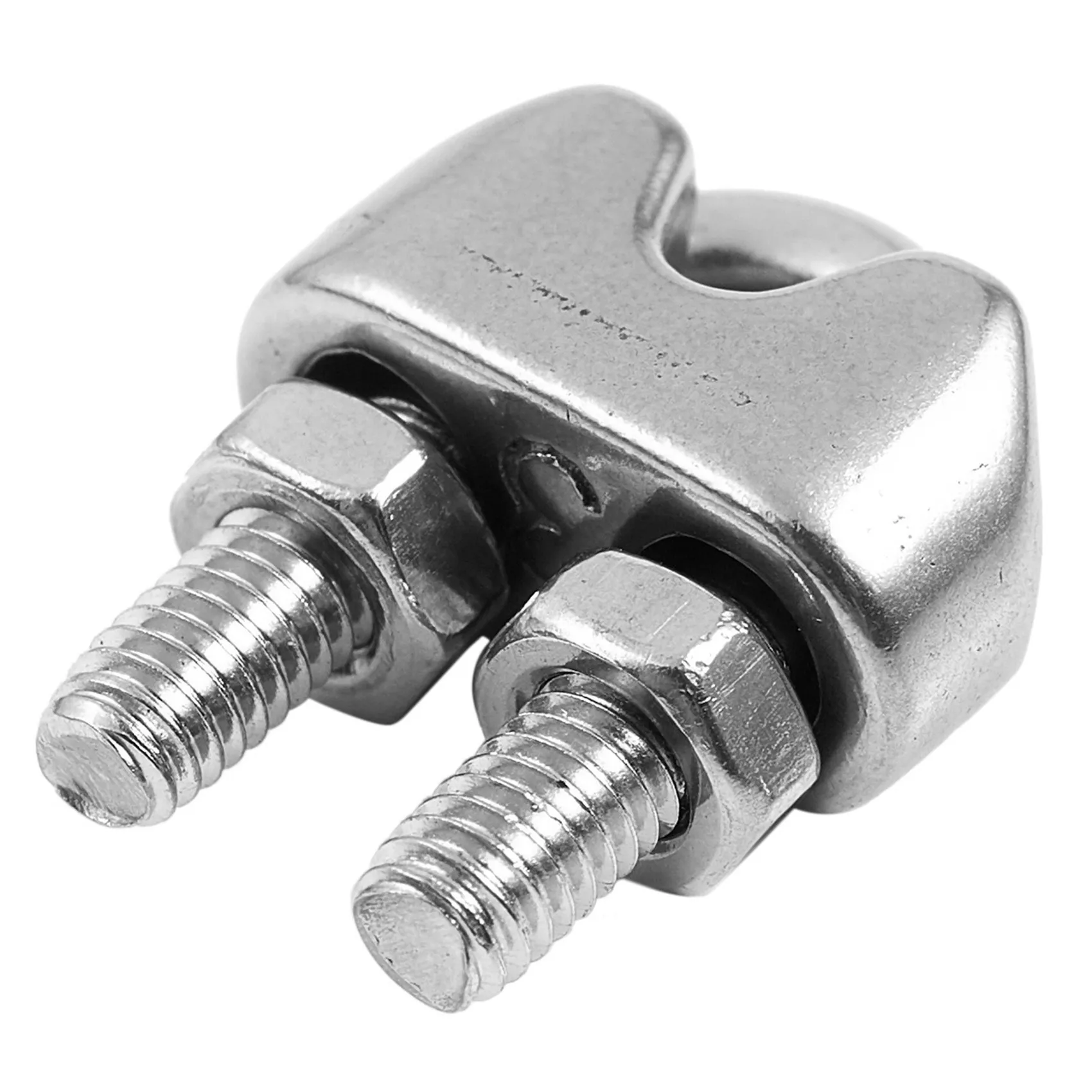 A53Q-16Pcs Stainless Steel Cable Clip Saddle Clamp For Ropes 0.3Cm 3Mm Wire