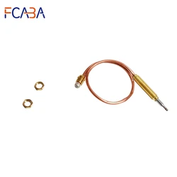 FCABA 1PC Gas Fireplace Steak Stove Fittings 320mm Copper Tube Type Temperature Sensor Thermocouple Probe M8*1 Thread
