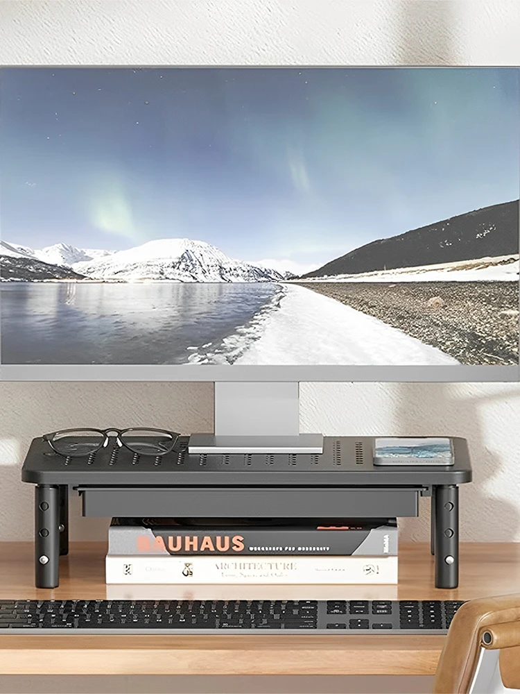 

Подставка для монитора, 3-регулируемая по высоте металлическая подставка для компьютера, настольный органайзер для монитора для ноутбука, ПК, принтера