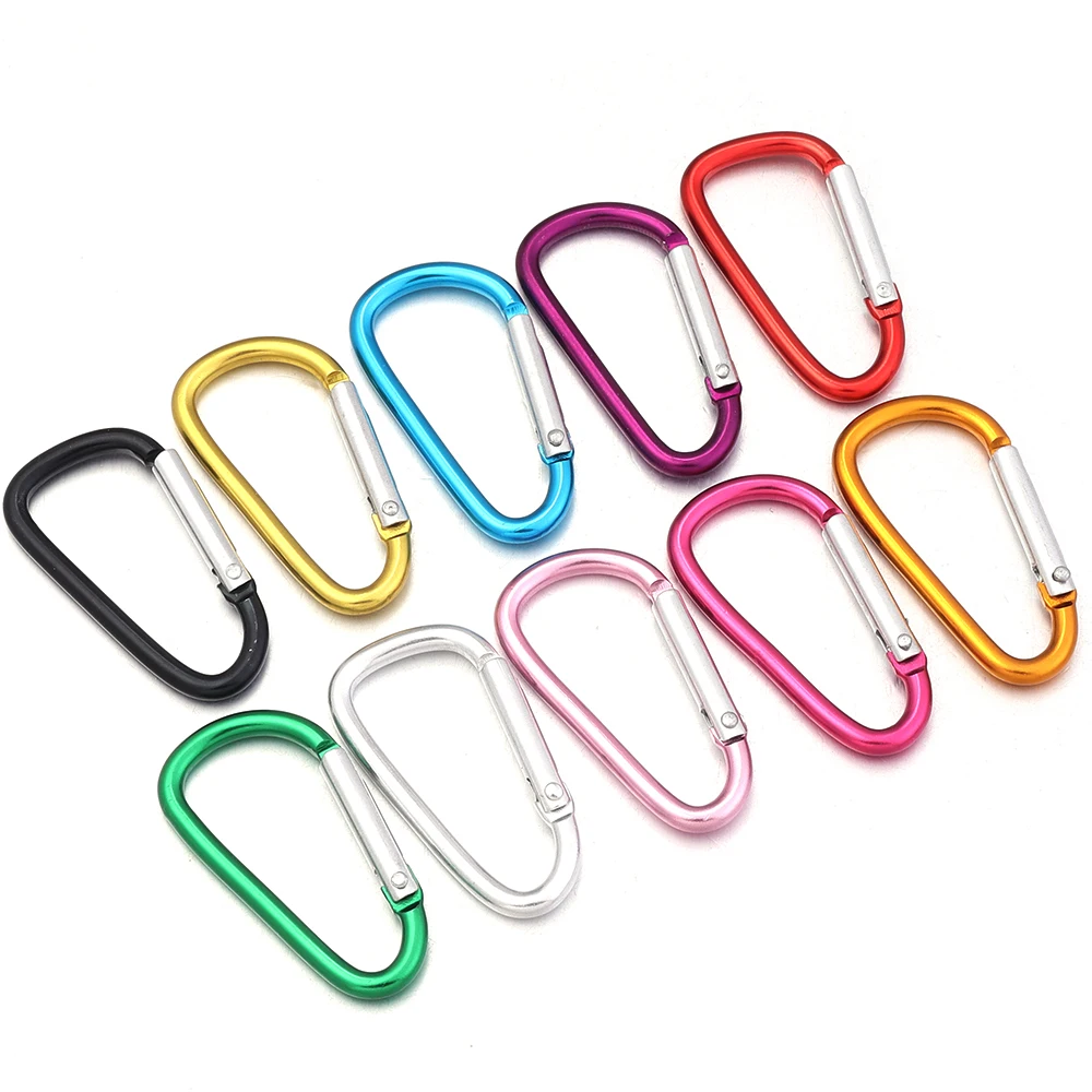 10 Stück/Los, D-Ring-Verschlüsse aus Aluminiumlegierung, bunte Schlüsselanhänger-Clips, Karabinerhaken, Verbindungselemente für die Herstellung von Schmuckzubehör. – Detail 6