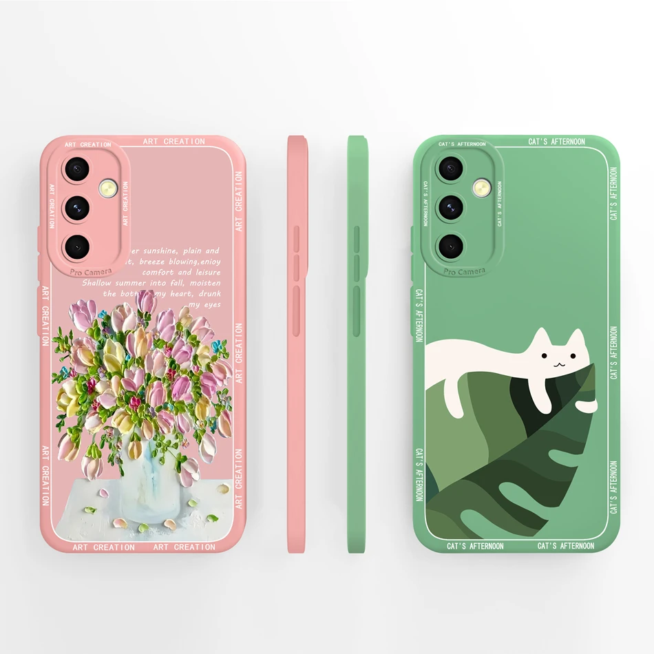 For Samsung Galaxy A54 5G Case Stylish Soft Liquid Silicone Full Protection Anti Drop Protector For Samsung A 54 Cover For Women