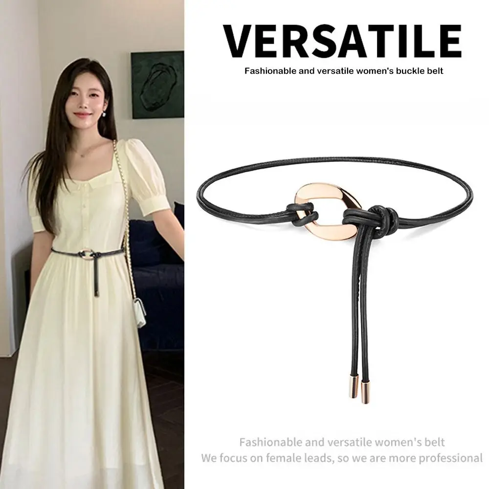 Moda PU Pelle Vita sottile Corda Fibbia in metallo Fai da te Cintura sottile Vita Treccia Cravatta per le donne Lady Girl Bridal