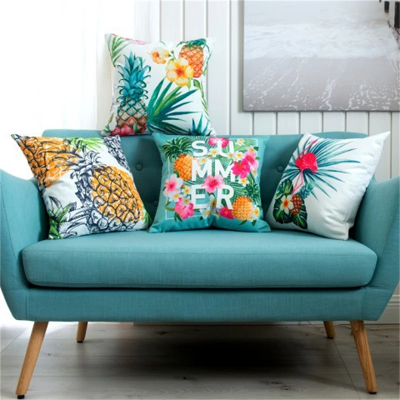 Tropical Plant Pineapple Flamingo Pillowcase Nordic Simple Style Sofa Cushion