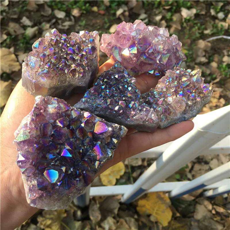 Natural Vug Electroplated AB Color Mine Standard Foreign Trade Ornaments Amethyst Rock