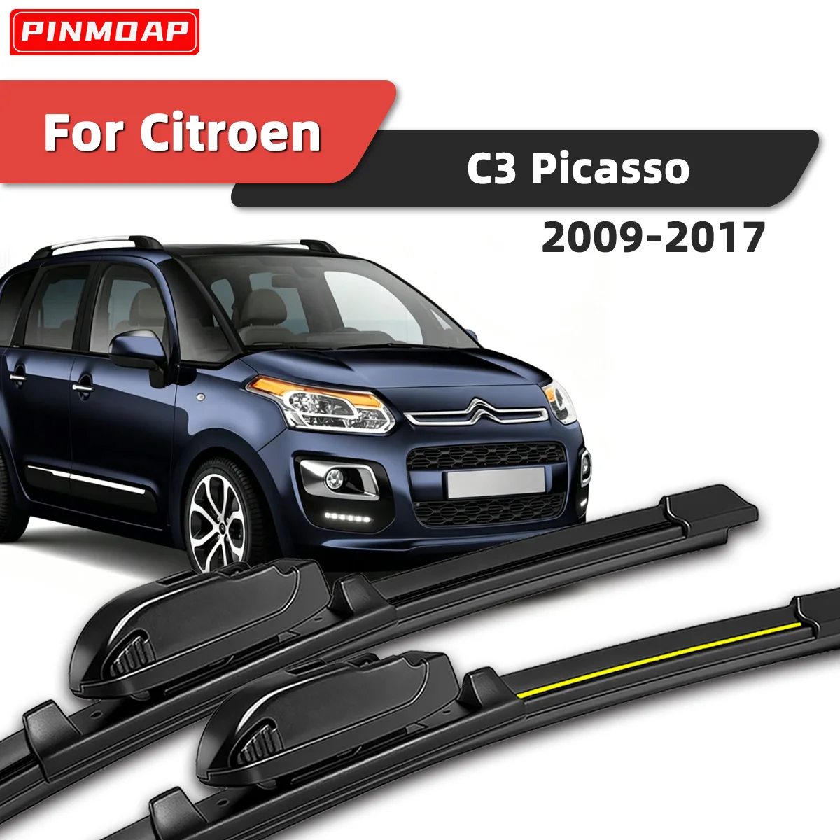 

2PCS Front Windshield Wiper Suitable For Citroen C3 Picasso 2009-2017 Front Windshield Silent Wiper Automotive Parts 2016 2015