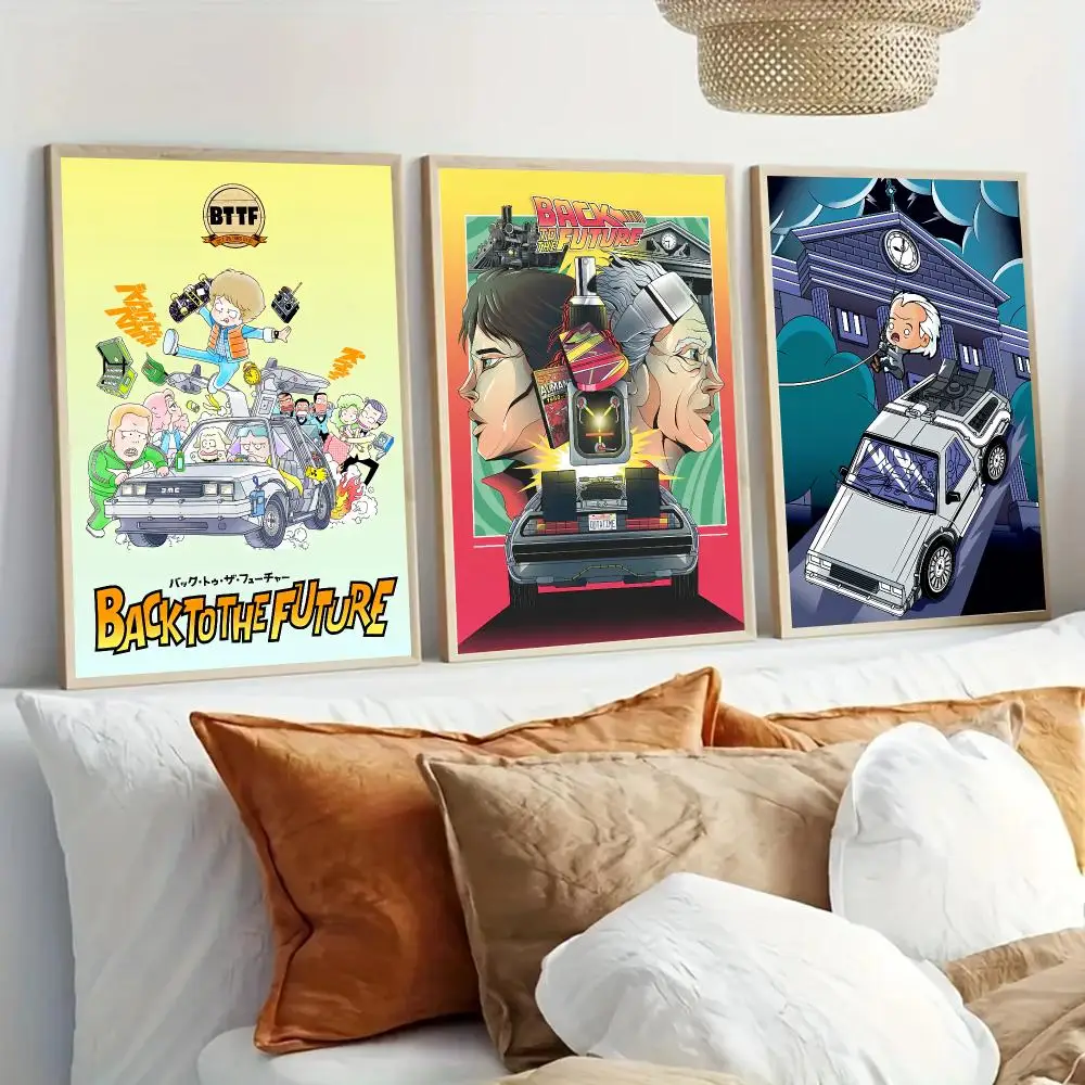 Movie B-Back To The Future Poster Modern Home Living Bedroom Bar Hallway Waterproof Wall Art Aesthetic Decor