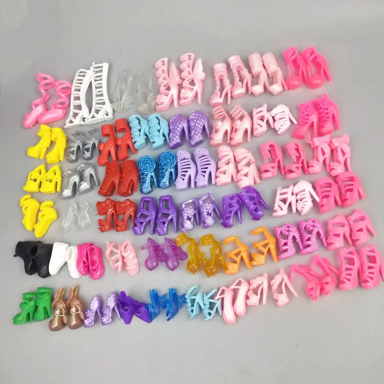 

1/6 Doll Accessories 50 Pairs High Heel Shoes For Barbie Doll Shoes Sandals Princess Foot Wear Kids Dollhouse Toys Gift 11.5"