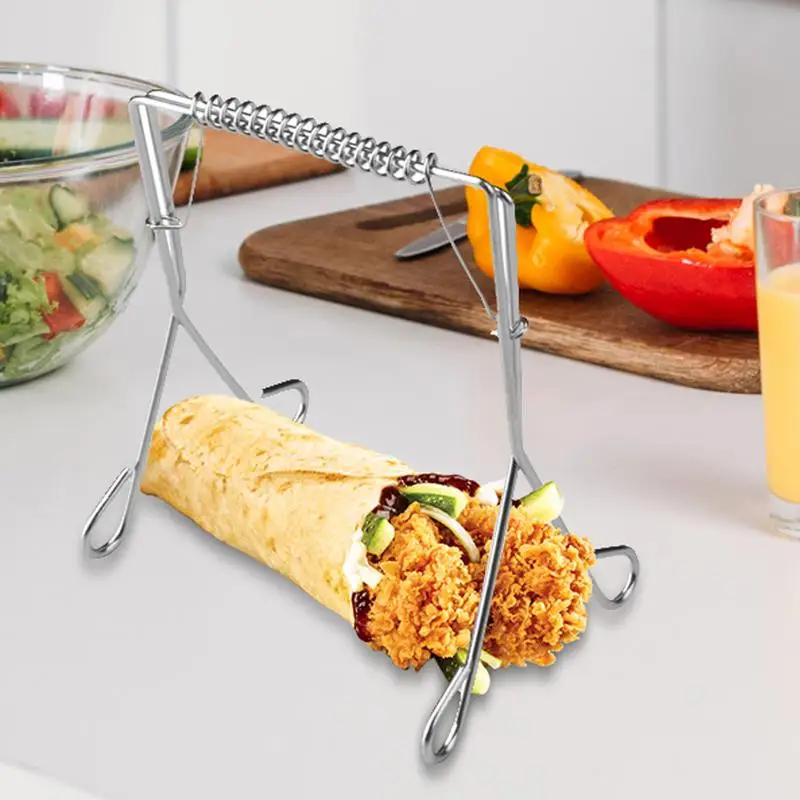 Meat Tongs Stainless Steel Stainless Steel Hook Shaped BBQ Kitchen Tongs Strong Grip Food Tongs Barbecue Clamp For Cooking