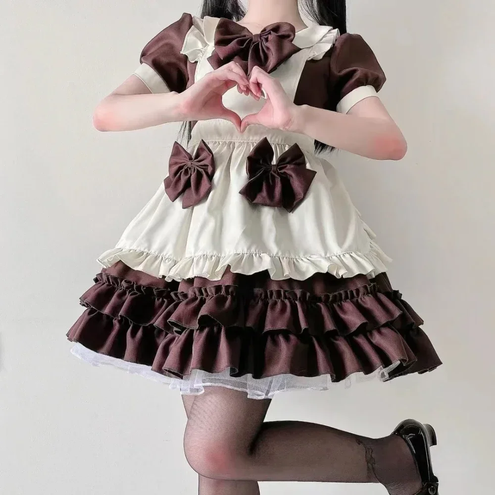 short maid dress XUNRYAN Women's Cute Kawaii Two Piece Japanese Outfits Dress w Apron Fancy Dresses Halloween Costume Black : Clothing, Shoes & Jewelry Slightly stretchy fabric allows a comfortable fit Japanese Maid Costumes and Maid