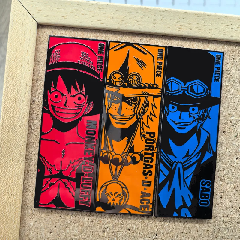 Anime ONE PIECE Pins Pendant Ace Luffy Sabo Badges Japanese Manga Metal Brooches for Bag Backpack Clothing Lapel Cosplay Decor