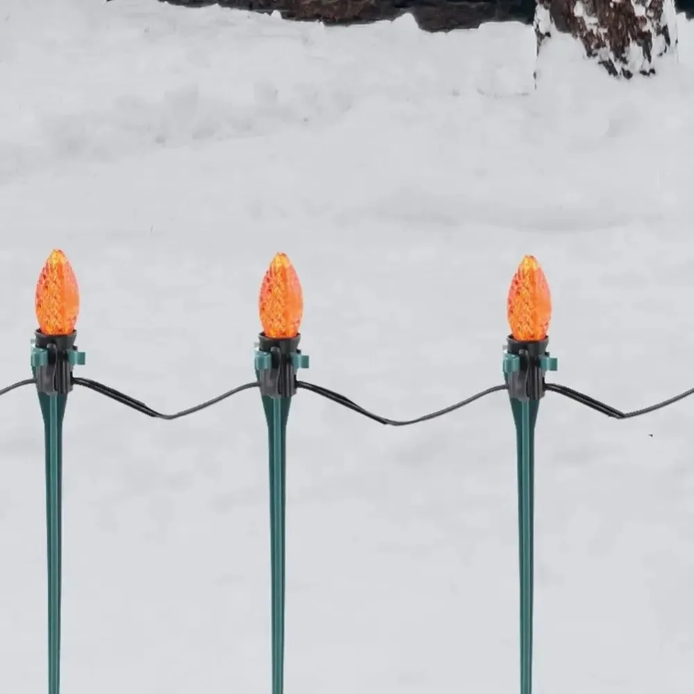 Garden Lawn Light Stakes For C7 C9 String Lights Outdoor Christmas Holiday Path Holder Decoration Support Base