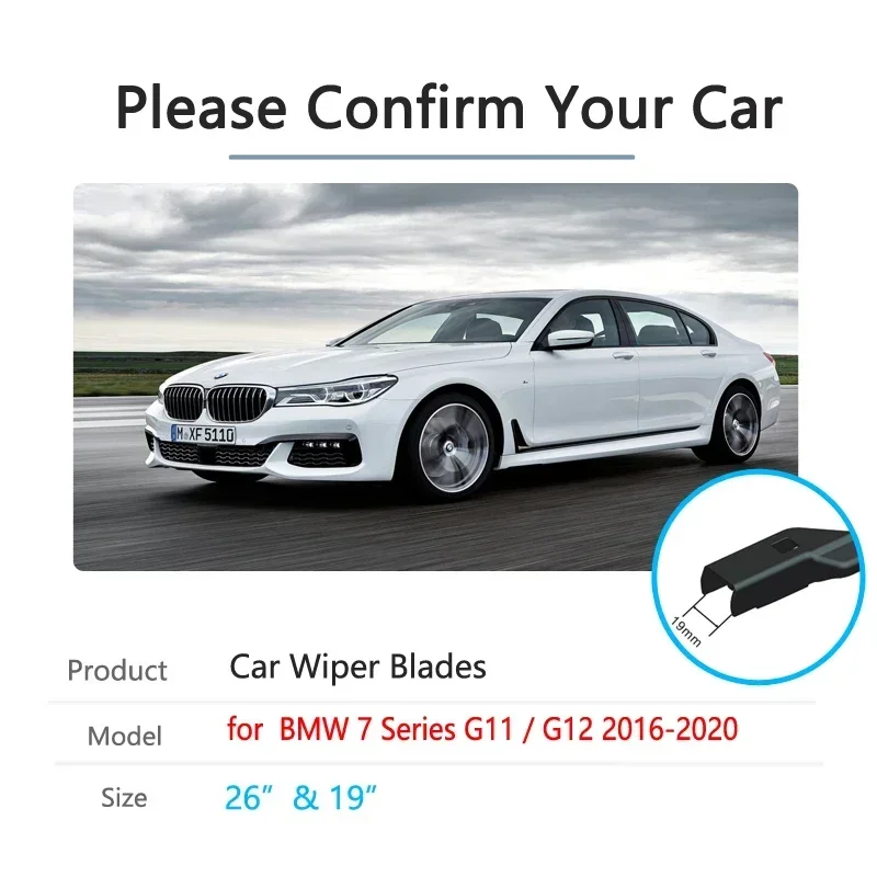 For BMW 7 Series G11 G12 Front Wiper Blades Car Accessories 730i 740i 750i 730d 740d  750d 730Li 740Li 750Li 750Ld 740Ld 730Ld