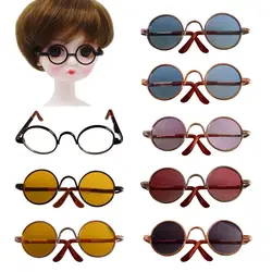 6.5cm Retro Round Doll Glasses For 10-15CM Plush Doll Eyeglasses Dolls Accessories Glasses Frame Metal Transparent Lens Kid Toys