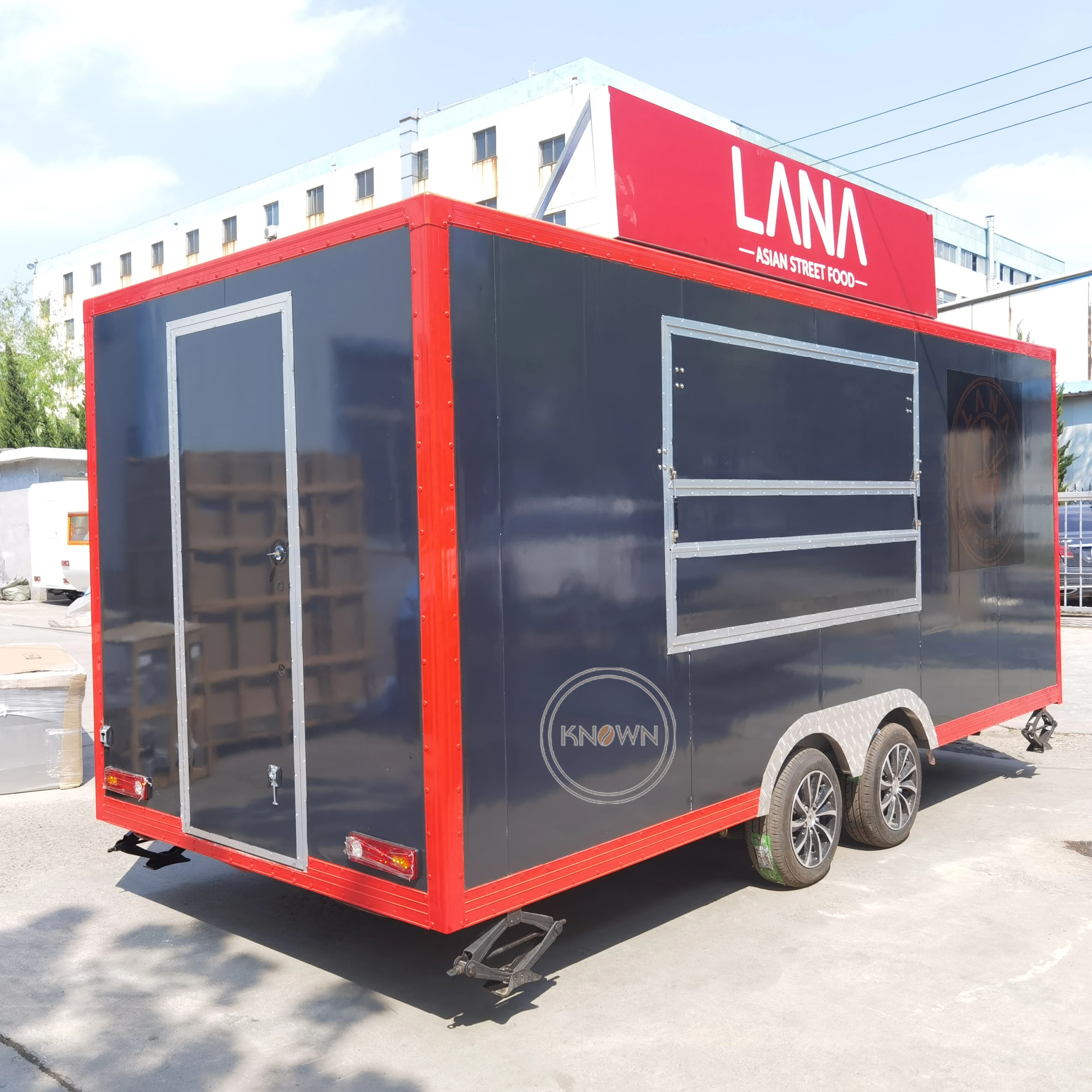 OEM Street Mobile Fast Food Truck Coffee Ice Cream Snack Cart Kiosk Square Food Trailer for sale