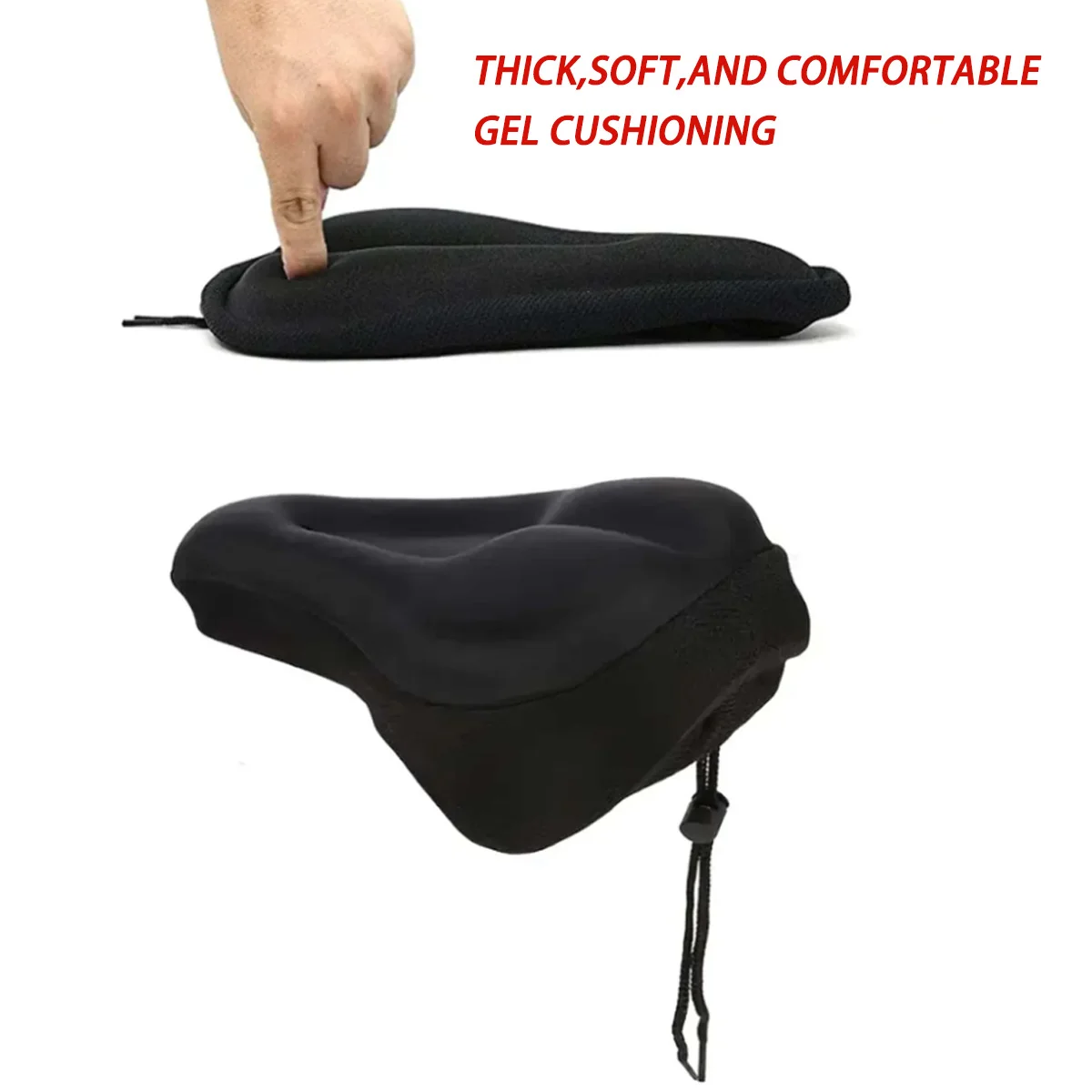 Asiento de bicicleta grueso 3D, cojín de Gel transpirable, funda protectora para asiento de bicicleta, adecuada para bicicleta de montaña y carretera