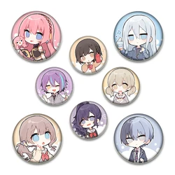 58/44/32MM Anime Project SEKAI Cartoon Character Lapel Pins Creative Round Brooches Badge for Backpack Accessories Gifts
