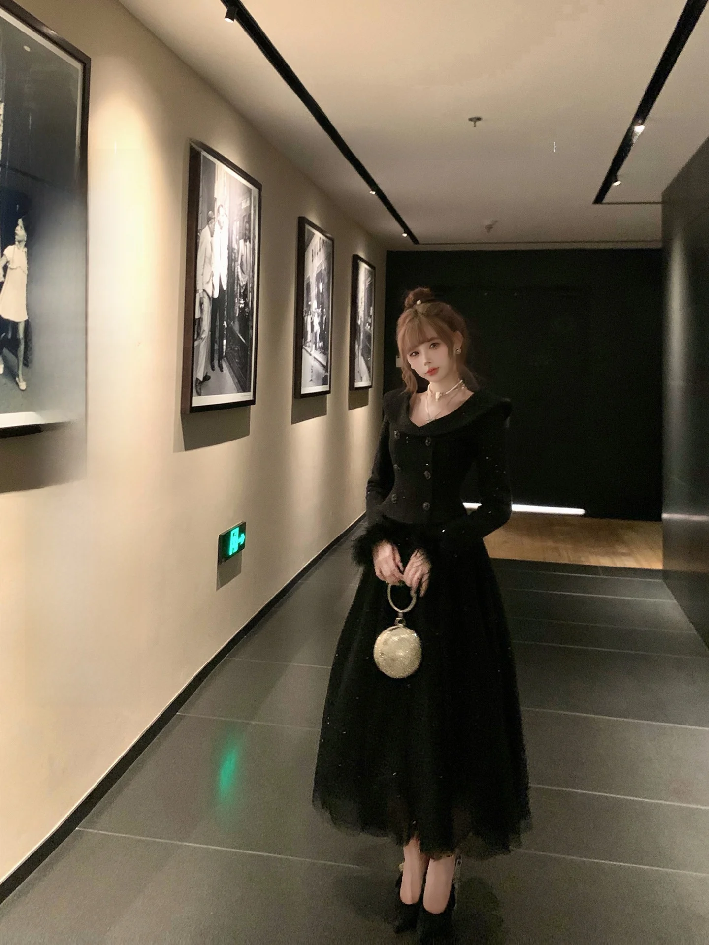 

Ele Princ Sle Outfit с юбкой и пальто для женщин, осенняя коллекция от SISI JIANG, комплект футболок Long Sve