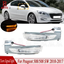 R-Auto LED Rearview Mirror Turn Signal Light Side Lamp Car Styling For Peugeot 508/508 SW 2010 2011-2015 2016 2017 6325J5 6325J4