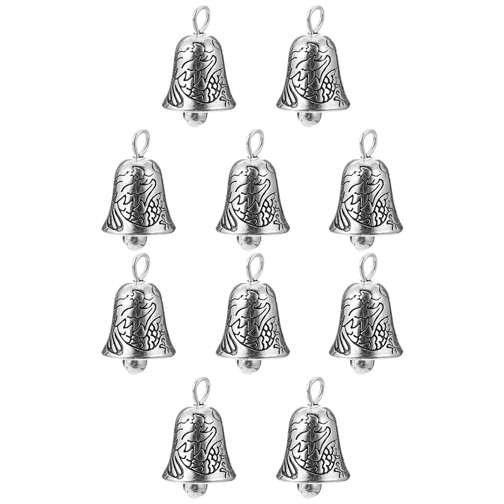 10 Pcs Mini Bell Pendant Alloy Craft Charms Small Hanging Bells Wind Chime Diy Jewelry Accessories Keychain Bag