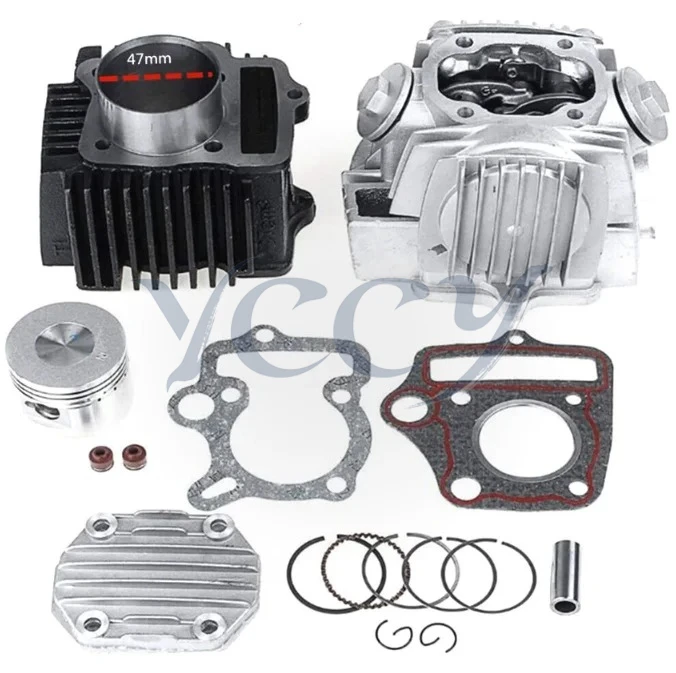 

47mm Motorcycle Engine Cylinder 90CC Head Piston Kit Set Motor For Honda Sportrax TRX 90 Jialing JH90 CT90 Motoblock ATV Parts