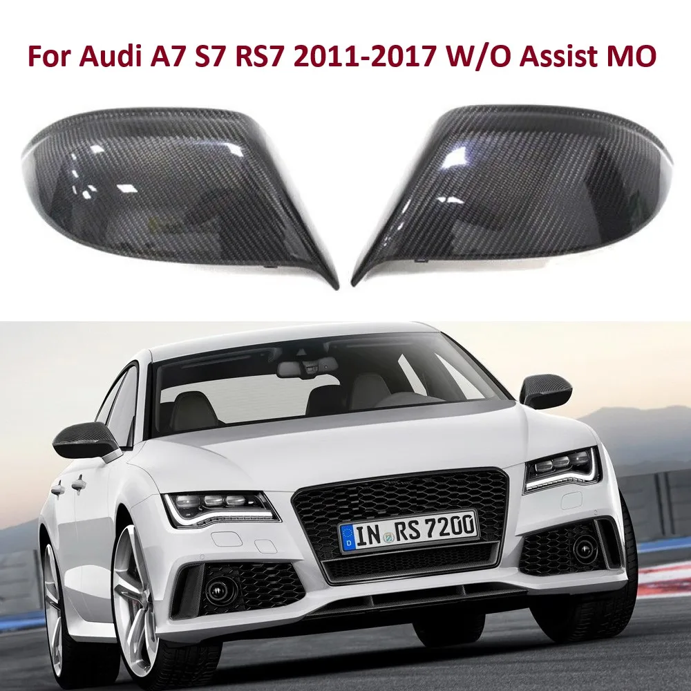 1 Pair Replacement Side Rearview Mirror Covers Caps For Audi A7 S7 RS7 2011 2012 2013 2014 2015 2016 2017 Without Side Assist MO