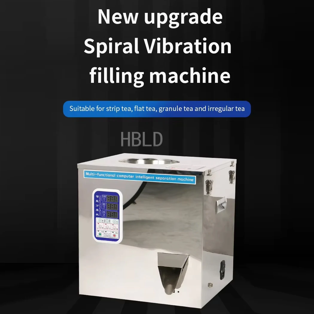 HBLD Powder Weighing Dispenser, Screw Auger Filler Stainless Steel Divider for Spice Powder Tea Granule Packaging Work