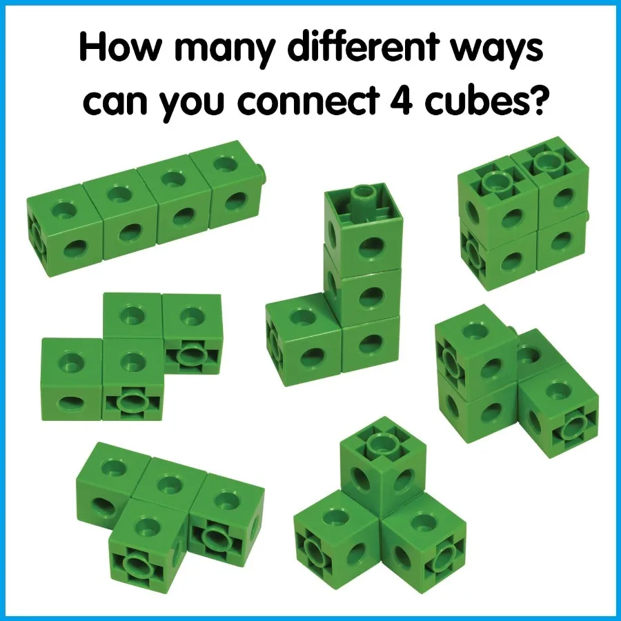 edxeducation Verbindungswürfel, 100er-Set, Zählwürfel, Farbsortierspielzeug, mathematische Manipulationen für Vorschulkinder, Pre-K-Klassenzimmer, Lea